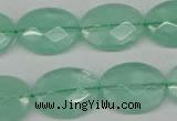 CFL127 15.5 inches 15*20mm faceted oval green fluorite beads