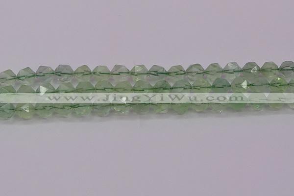 CFL1404 15.5 inches 12mm faceted nuggets green fluorite beads