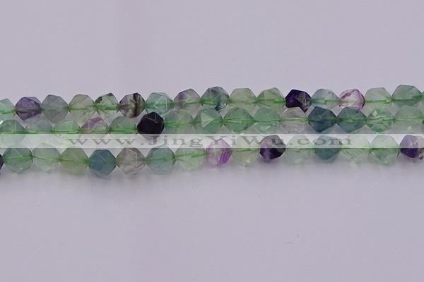 CFL1409 15.5 inches 12mm faceted nuggets fluorite gemstone beads
