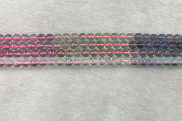 CFL1489 15.5 inches 6mm round rainbow fluorite gemstone beads