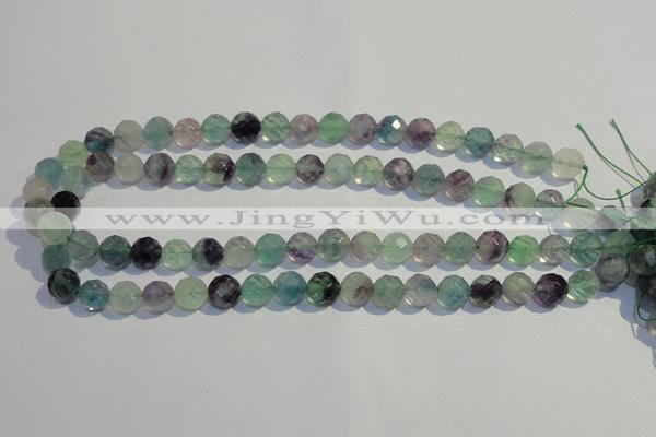 CFL253 15.5 inches 10mm faceted round natural fluorite beads