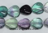 CFL316 15.5 inches 12*12mm heart natural fluorite beads wholesale