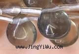 CFL962 Top drilled 9*12mm flat teardrop natural fluorite beads