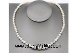 CFN104 potato white freshwater pearl & white howlite necklace, 16 - 24 inches