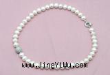 CFN595 9mm - 10mm potato white freshwater pearl necklace, 16 - 24 inches