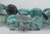 CFS107 15.5 inches 12mm flat round blue feldspar gemstone beads