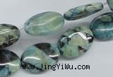 CFS111 15.5 inches 13*18mm oval blue feldspar gemstone beads