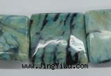 CFS115 15.5 inches 30*30mm square blue feldspar gemstone beads