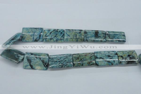 CFS118 15.5 inches 25*35mm rectangle dyed blue feldspar gemstone beads