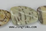 CFS206 22*30mm twisted rectangle natural feldspar gemstone beads