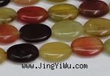 CFW128 15.5 inches 13*18mm flat oval flower jade gemstone beads