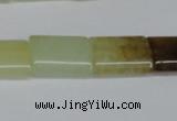 CFW142 15.5 inches 12*16mm flat tube flower jade gemstone beads