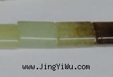 CFW144 15.5 inches 15*20mm flat tube flower jade gemstone beads