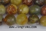 CFW213 15.5 inches 10mm faceted round flower jade beads