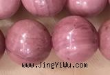 CFW54 15.5 inches 12mm round natural pink wooden jasper beads