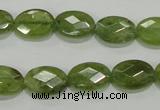 CGA101 15.5 inches 10*14mm faceted oval natural green garnet beads