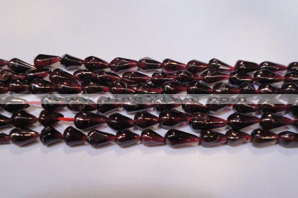 CGA369 15 inches 5*8mm teardrop natural red garnet beads wholesale