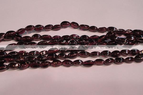 CGA376 15 inches 3*7mm twisted rice natural red garnet beads wholesale
