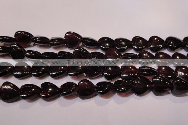 CGA394 15 inches 9*9mm heart natural red garnet beads wholesale