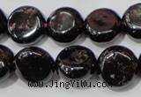 CGA467 15.5 inches 10mm coin natural red garnet beads wholesale