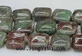 CGA63 15.5 inches 12*12mm square red green garnet gemstone beads