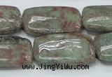 CGA64 15.5 inches 20*30mm rectangle red green garnet gemstone beads