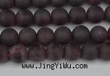 CGA671 15.5 inches 6mm round matte red garnet beads wholesale
