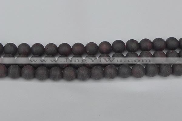 CGA674 15.5 inches 12mm round matte red garnet beads wholesale