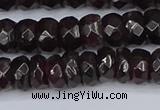 CGA678 15.5 inches 4*7mm faceted rondelle red garnet beads
