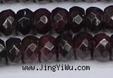 CGA679 15.5 inches 5*9mm faceted rondelle red garnet beads
