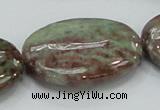 CGA68 15.5 inches 30*40mm oval red green garnet gemstone beads