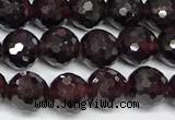 CGA736 15 inches 6mm faceted round red garnet beads