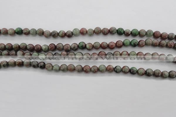 CGA87 15.5 inches 6mm round red green garnet gemstone beads