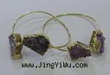 CGB1028 15*20mm - 20*25mm freeform druzy amethyst bangles
