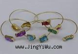 CGB1038 8*18mm - 10*20mm freeform druzy agate bangles