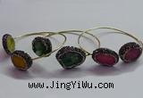 CGB1507 18*25mm - 20*28mm freeform druzy agate bangles wholesale