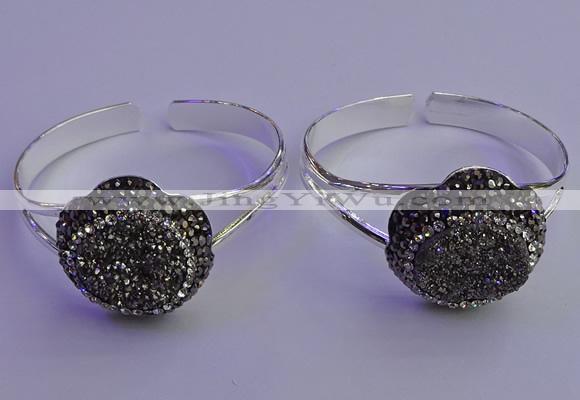 CGB2010 30mm flower druzy agate gemstone bangles wholesale