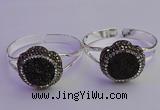 CGB2012 30mm flower druzy agate gemstone bangles wholesale
