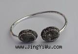 CGB2021 16*20mm freeform plated druzy agate bangles wholesale