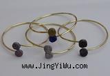 CGB2048 10mm coin plated druzy agate gemstone bangles wholesale