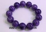 CGB2566 7.5 inches 18mm round charoite gemstone beaded bracelets