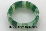 CGB3159 7.5 inches 11*23mm faceted rectangle agate bracelets