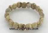 CGB3382 7.5 inches 10*15mm oval picture jasper bracelets