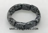 CGB3416 7.5 inches 15*21mm snowflake obsidian bracelets