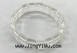 CGB3420 7.5 inches 12*15mm faceted rectangle white crystal bracelets