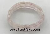 CGB3421 7.5 inches 12*15mm faceted rectangle rose quartz bracelets