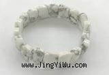 CGB3445 7.5 inches 10*15mm faceted marquise white howlite bracelets