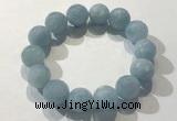 CGB4040 7.5 inches 14mm faceted round aquamarine beaded bracelets