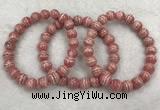 CGB4123 7.5 inches 8.5mm - 9mm round rhodochrosite beaded bracelets