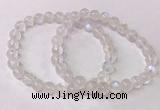 CGB4509 7.5 inches 7mm round white moonstone beaded bracelets